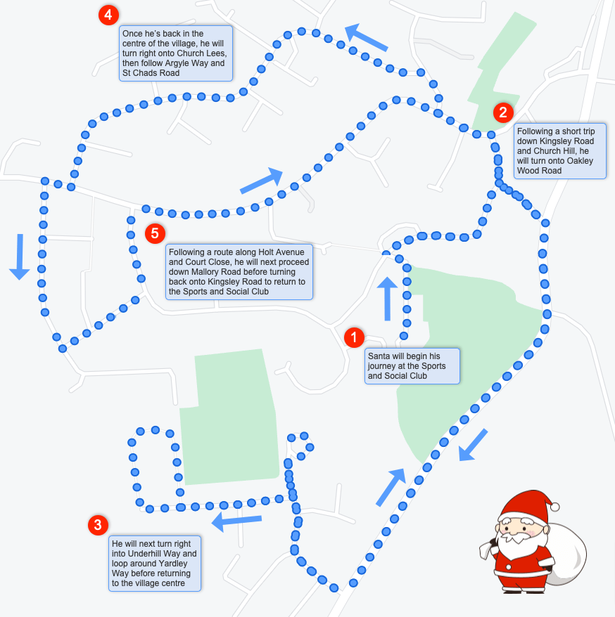 Santa's tour of Bishop's Tachbrook